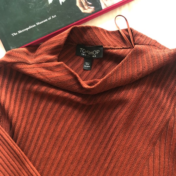 TOPSHOP Asymmetrical Ribbed Sweater, rust - Picture 4 of 6